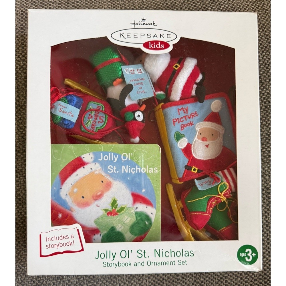 Hallmark Keepsake Kids Jolly Ol' St. Nicholas Plush Ornament Set Christmas